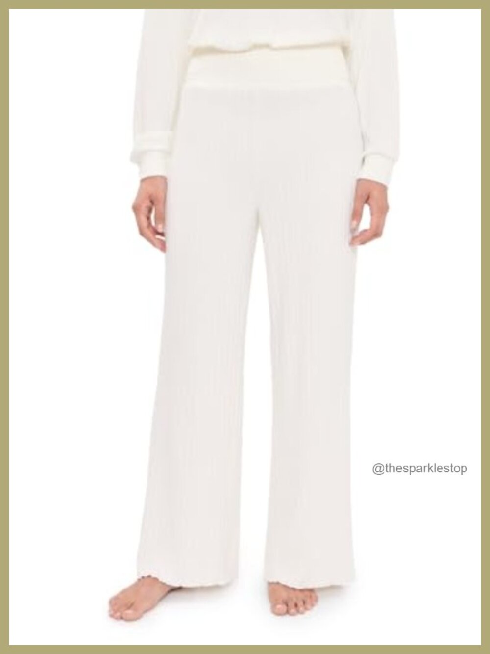 Z Supply Dawn Smocked High Rise Rib Wide Leg Lounge Pants
